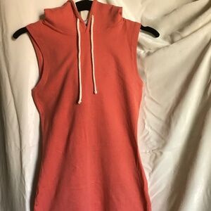 Sleeveless short dress with hoodie cotton & elastin stretches well made Size S